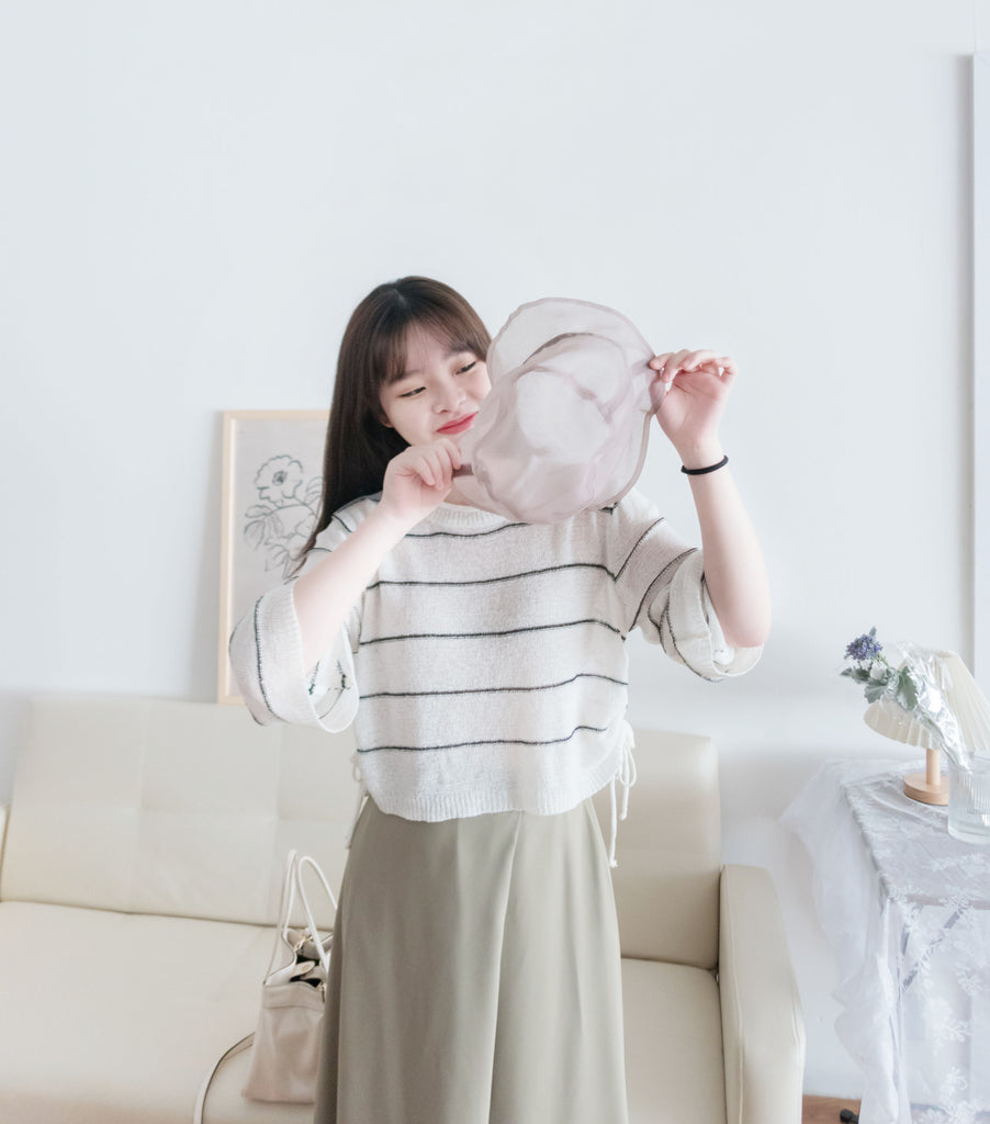 Gold Stripe 混金線條紋闊袖蝴蝶線衫, Knit Top / TP8798