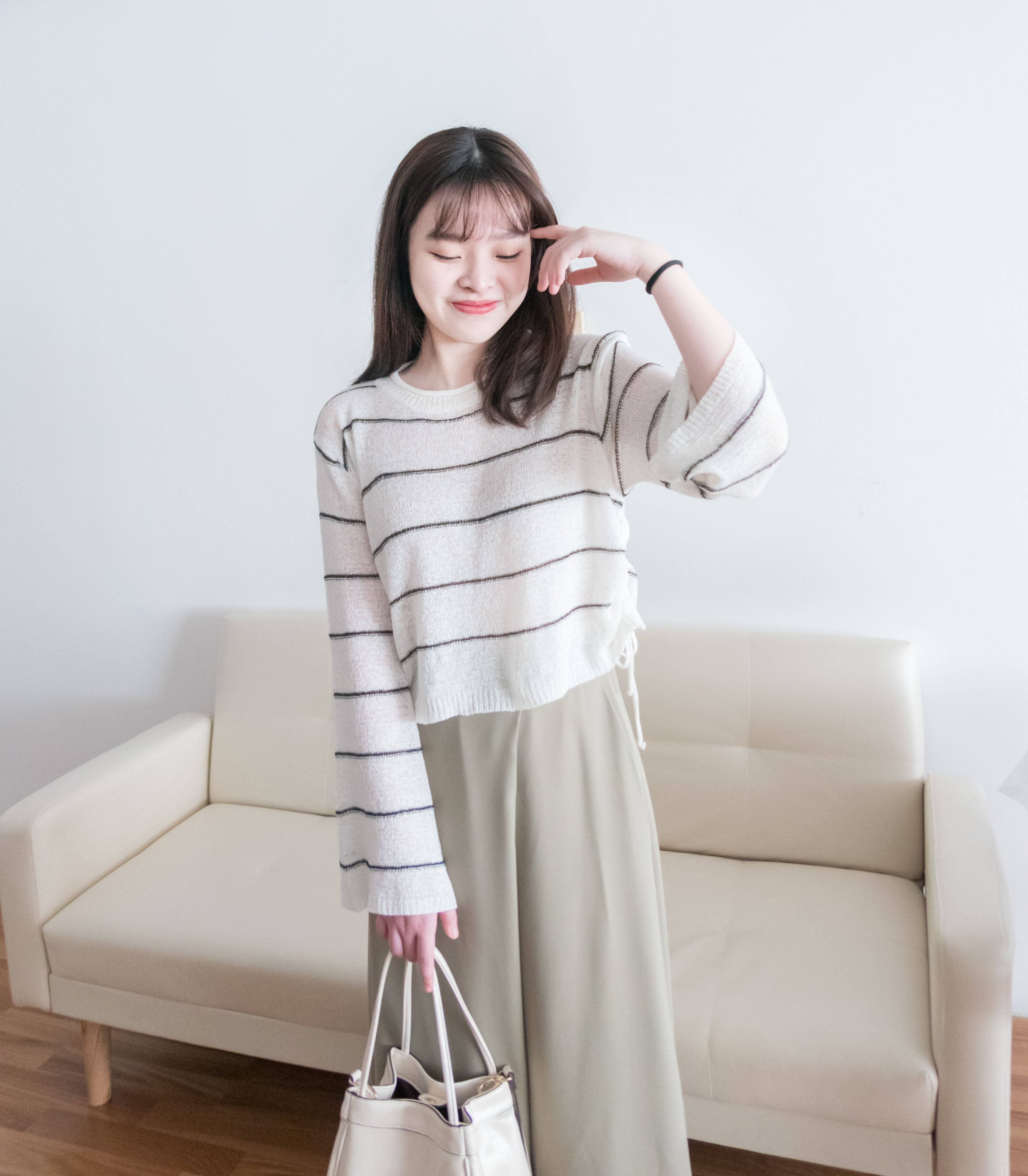 Gold Stripe 混金線條紋闊袖蝴蝶線衫, Knit Top / TP8798