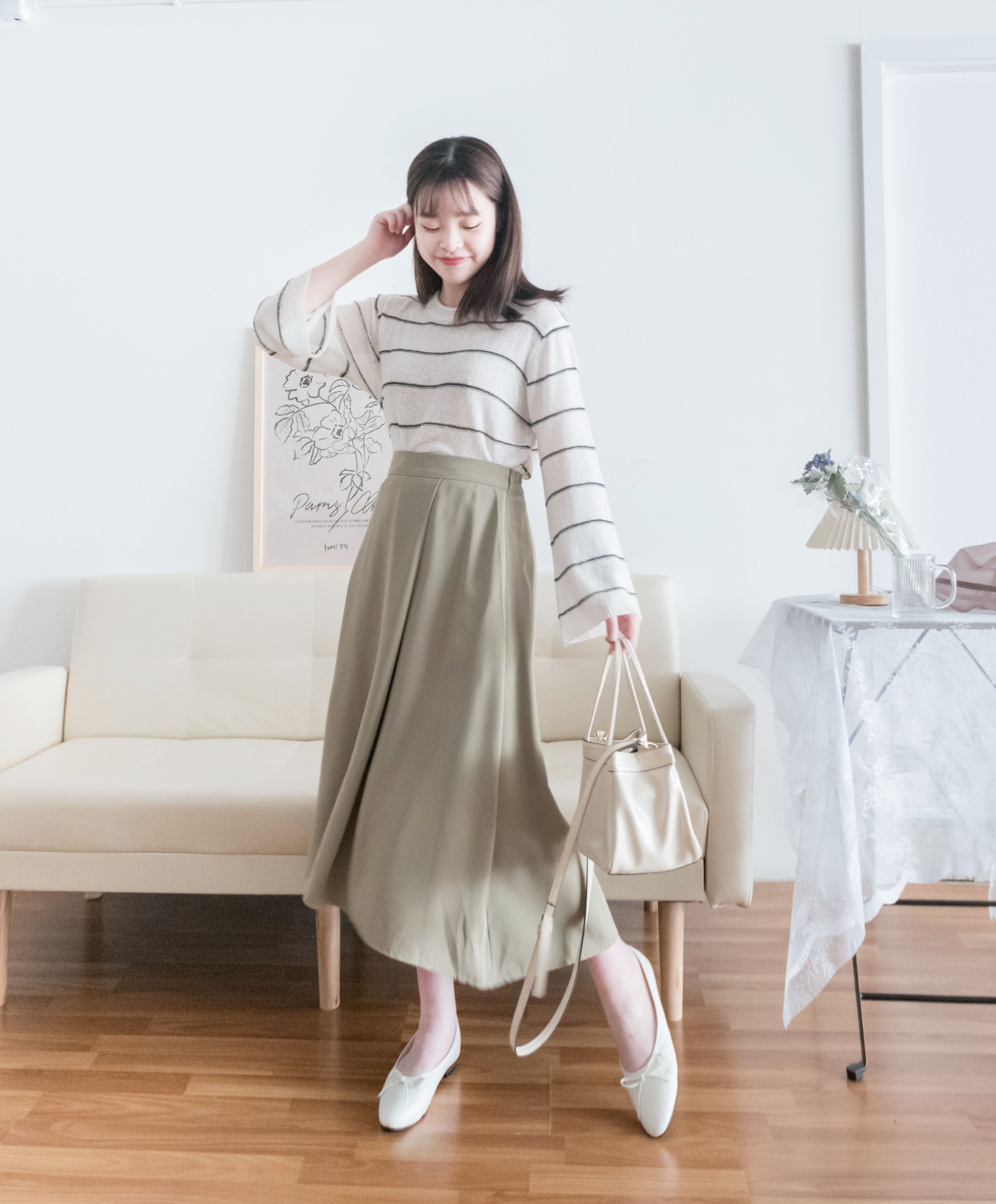 Gold Stripe 混金線條紋闊袖蝴蝶線衫, Knit Top / TP8798