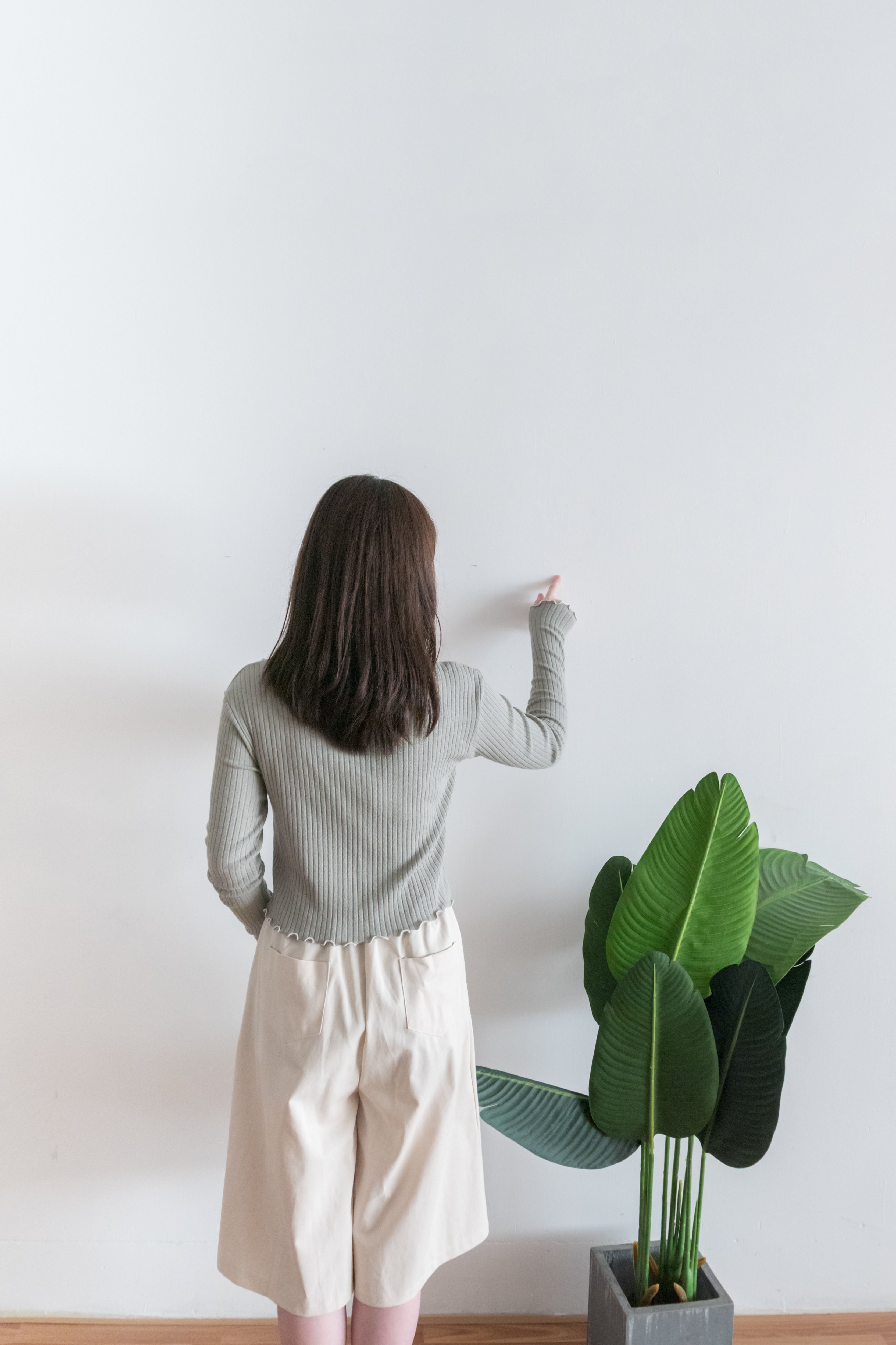 Oatmeal 燕麥點點修腰線闊裙褲, Skirt Pants/ SK8642