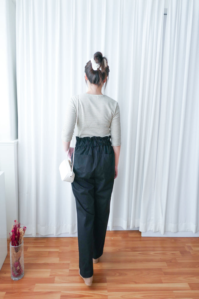 High Waist 設計感腰身高腰顯瘦闊鬆, Pants/ PT8354 (palevioletred soldout)