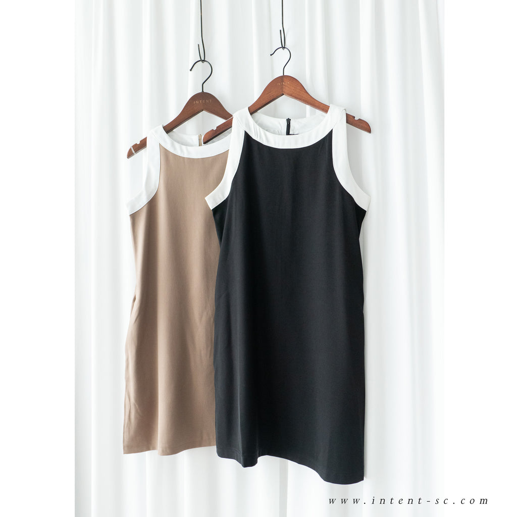 Classic Halter 雙色顯瘦入膊隱形口袋, Dress/ DS9105