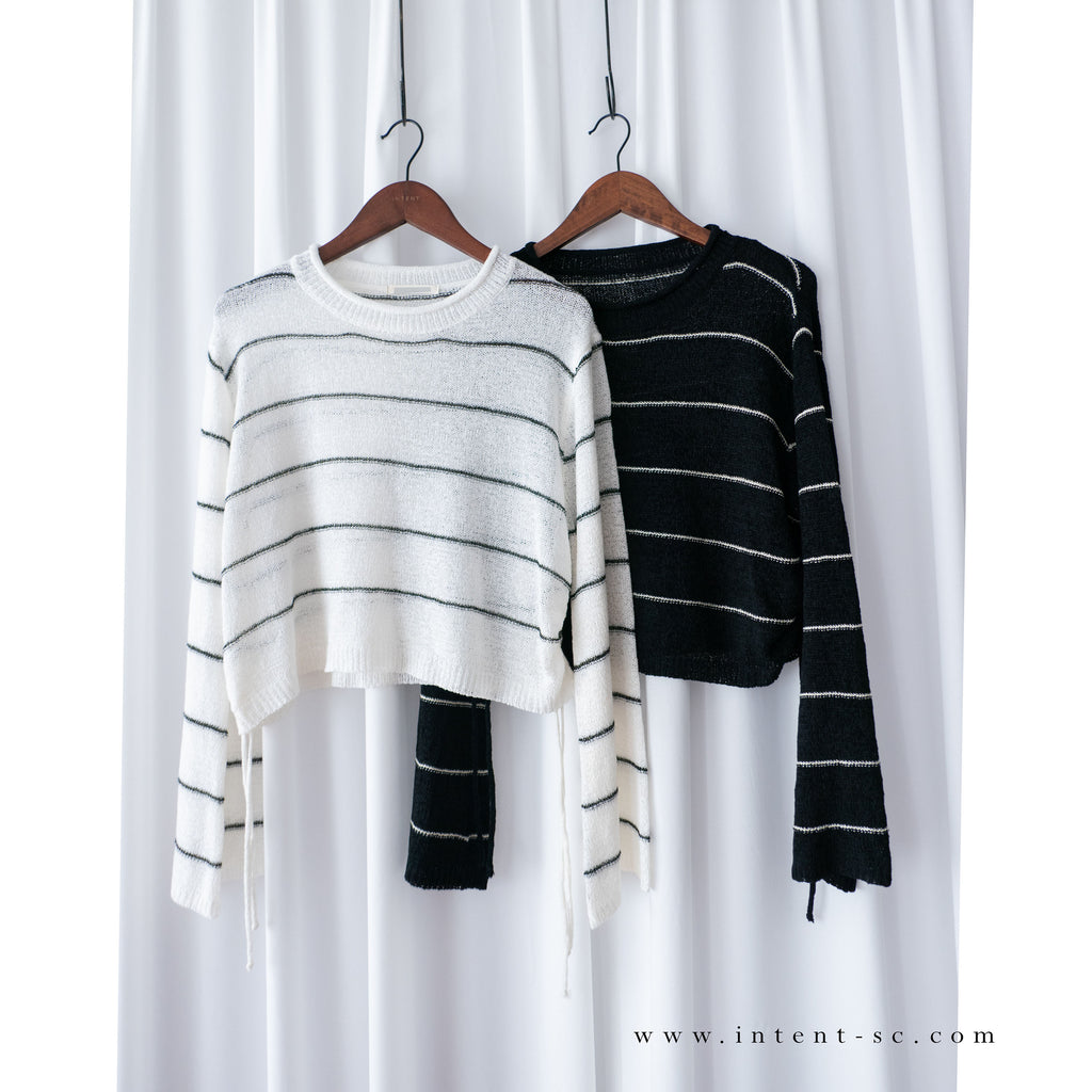 Gold Stripe 混金線條紋闊袖蝴蝶線衫, Knit Top / TP8798