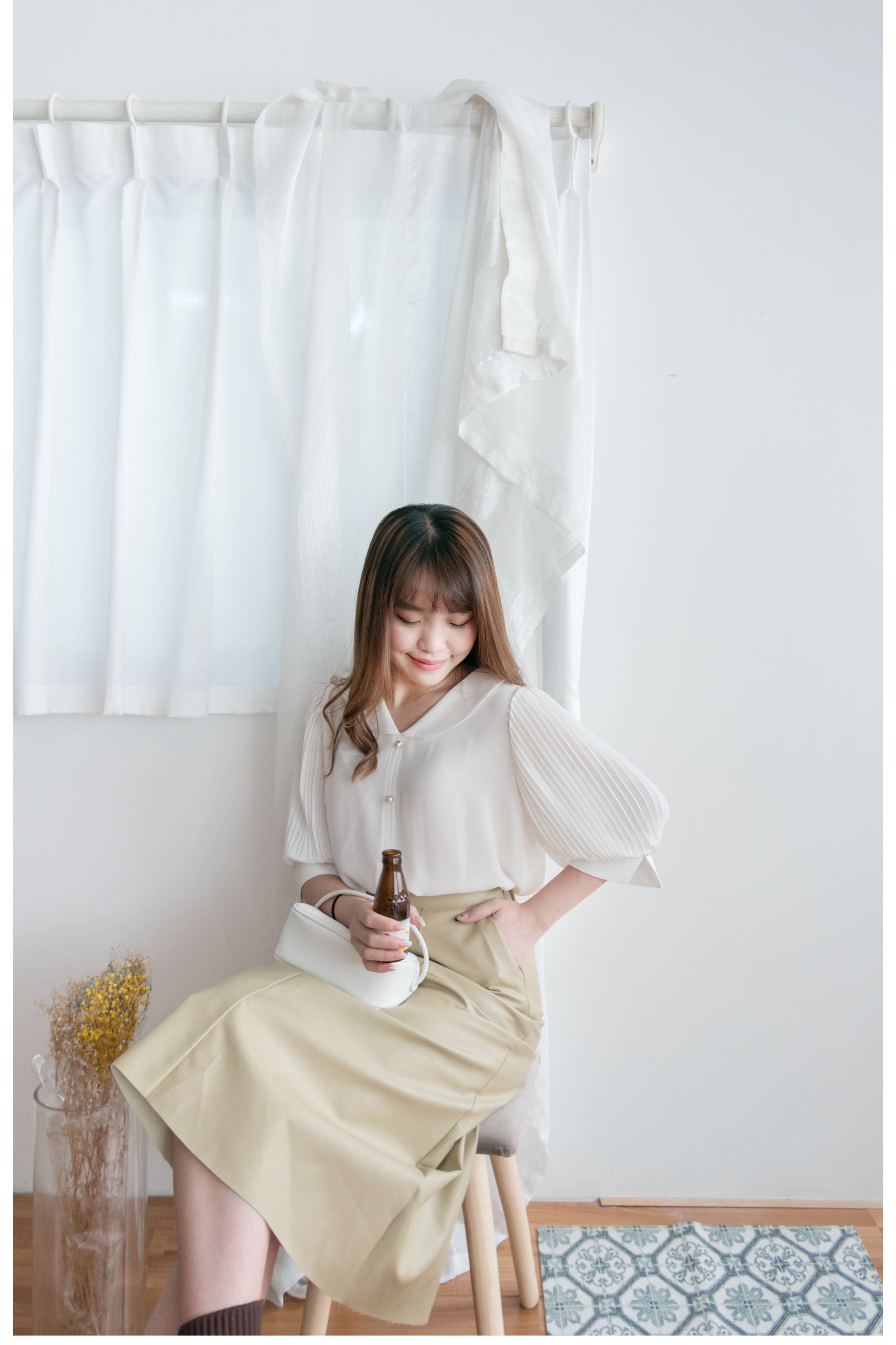 Faux Leather 簡約皮感雙口袋半身裙, Skirt/ SK8646
