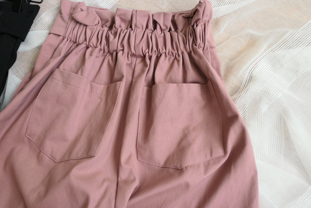 High Waist 設計感腰身高腰顯瘦闊鬆, Pants/ PT8354 (palevioletred soldout)