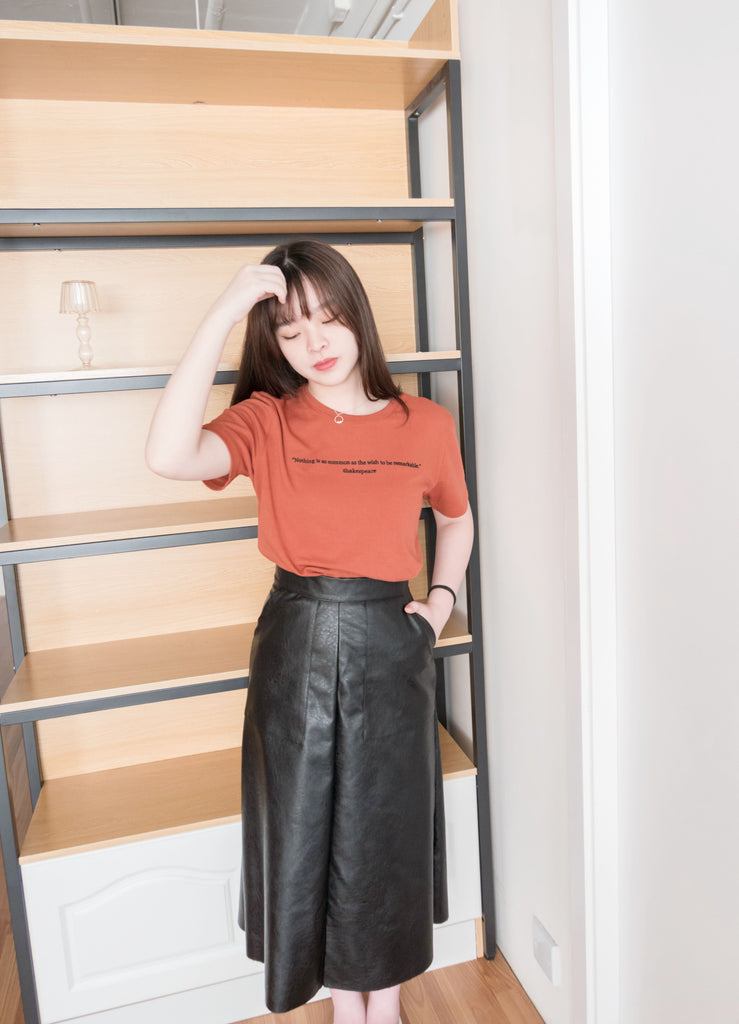 Faux Leather 簡約皮感雙口袋半身裙, Skirt/ SK8646