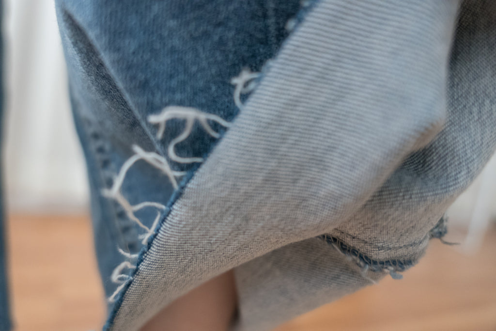 Denim 全彈性高腰雙鈕扣牛仔闊褲, Jeans/ PT8355