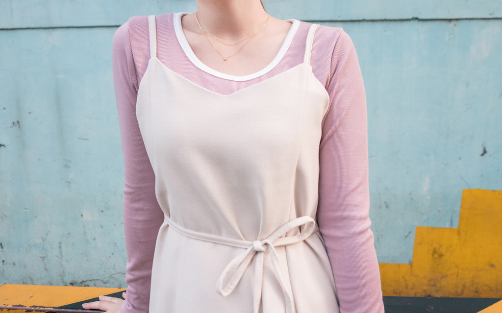 Silver-made minimal double loop, Necklace/ NL8145