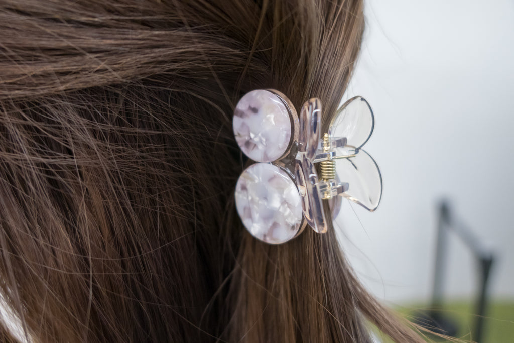 Blush marble Cherry Butterfly, Clip/ HA8112