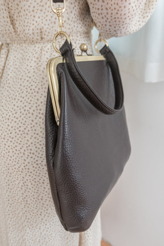 大容量真皮口金包, Bag/ BG8087 (brown sold out)
