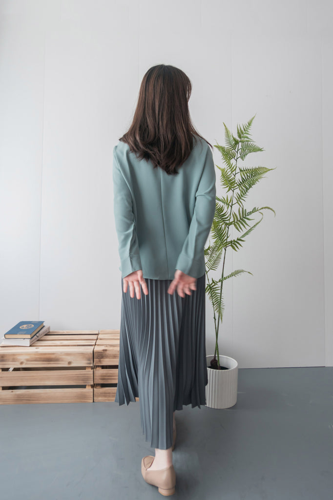 Spliced Pleated 雙色拼百褶口袋半身裙, Skirt/ SK8657 (深淺杏 Beige sold out)