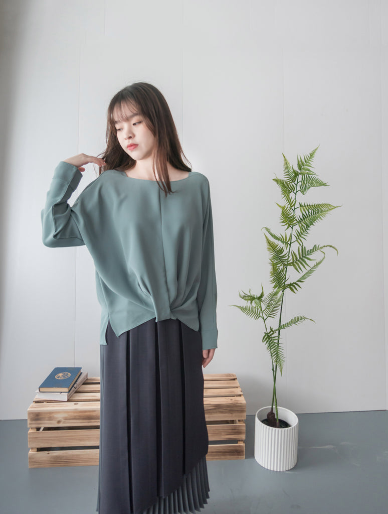 Spliced Pleated 雙色拼百褶口袋半身裙, Skirt/ SK8657 (深淺杏 Beige sold out)