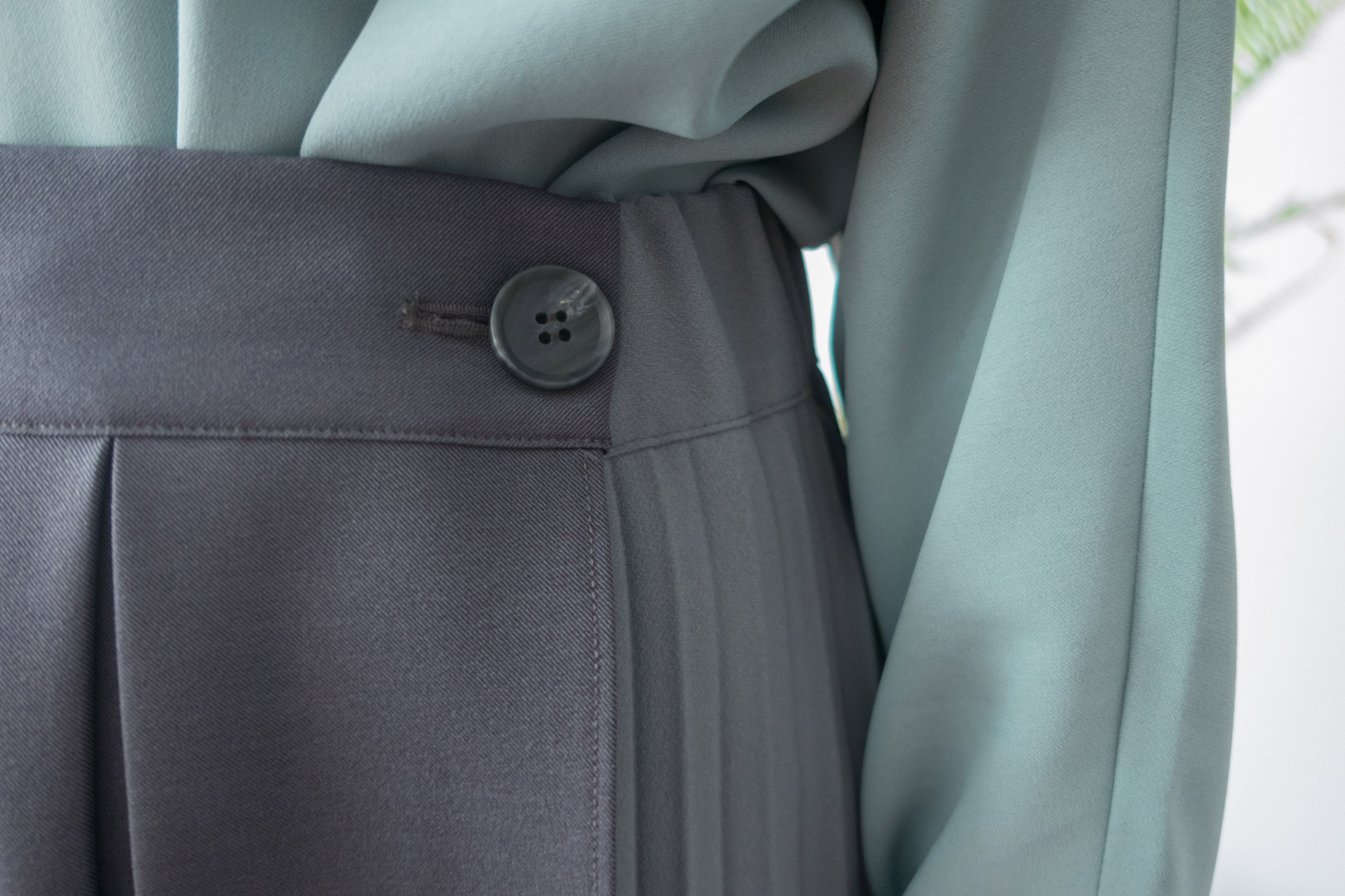 Spliced Pleated 雙色拼百褶口袋半身裙, Skirt/ SK8657 (深淺杏 Beige sold out)