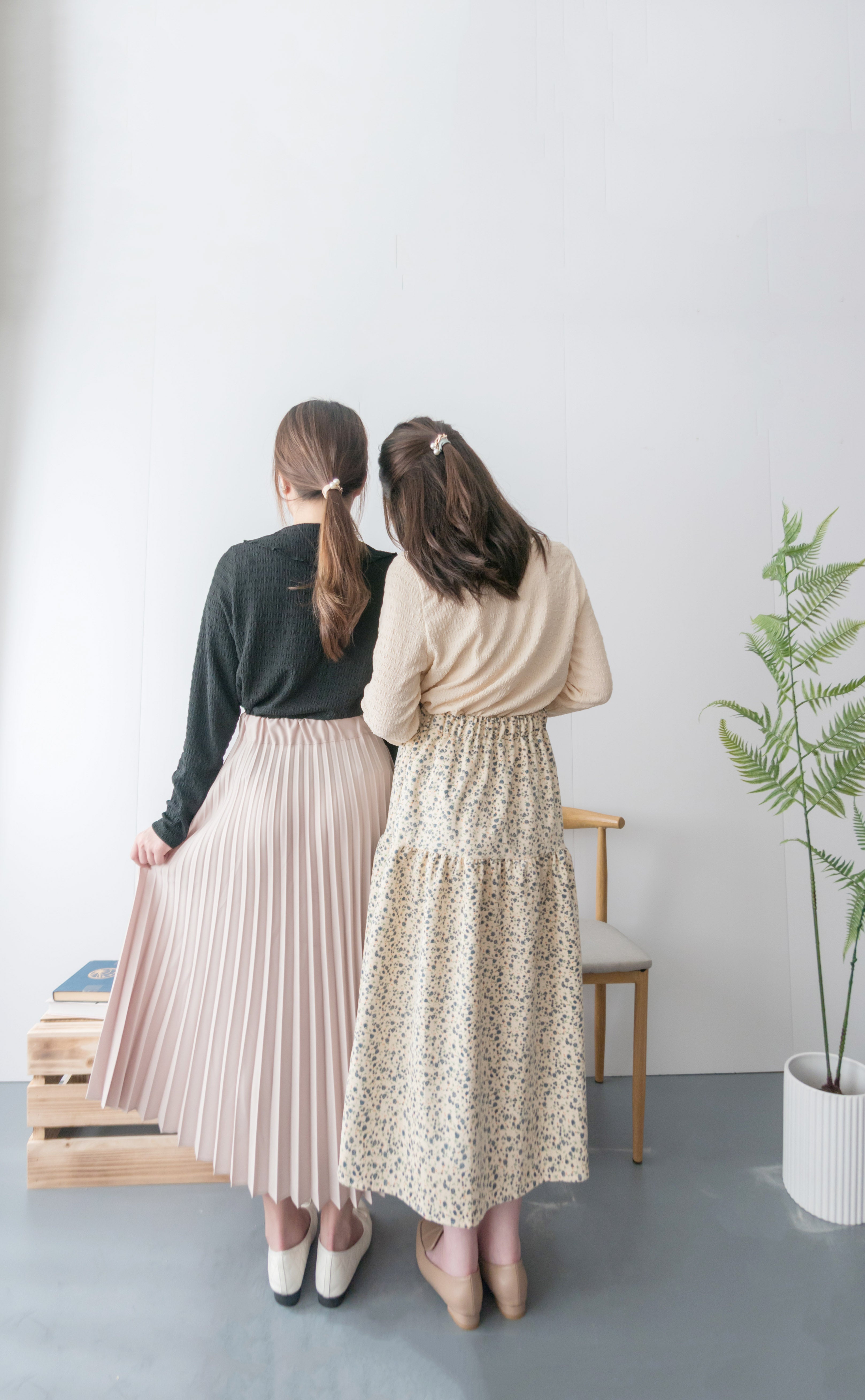 Spliced Pleated 雙色拼百褶口袋半身裙, Skirt/ SK8657 (深淺杏 Beige sold out)
