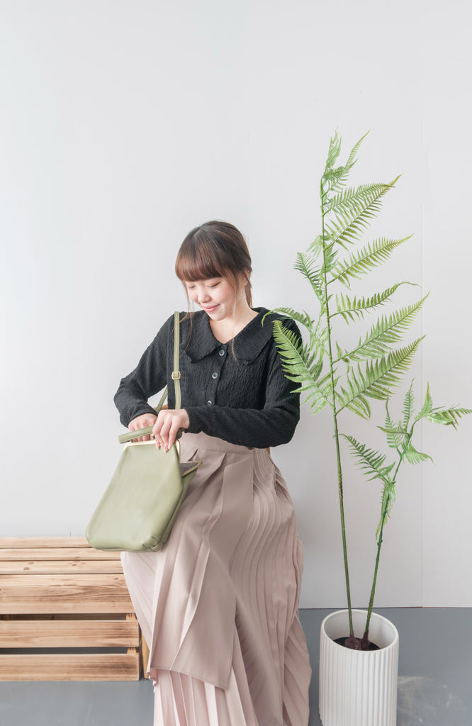 大容量真皮口金包, Bag/ BG8087 (brown sold out)
