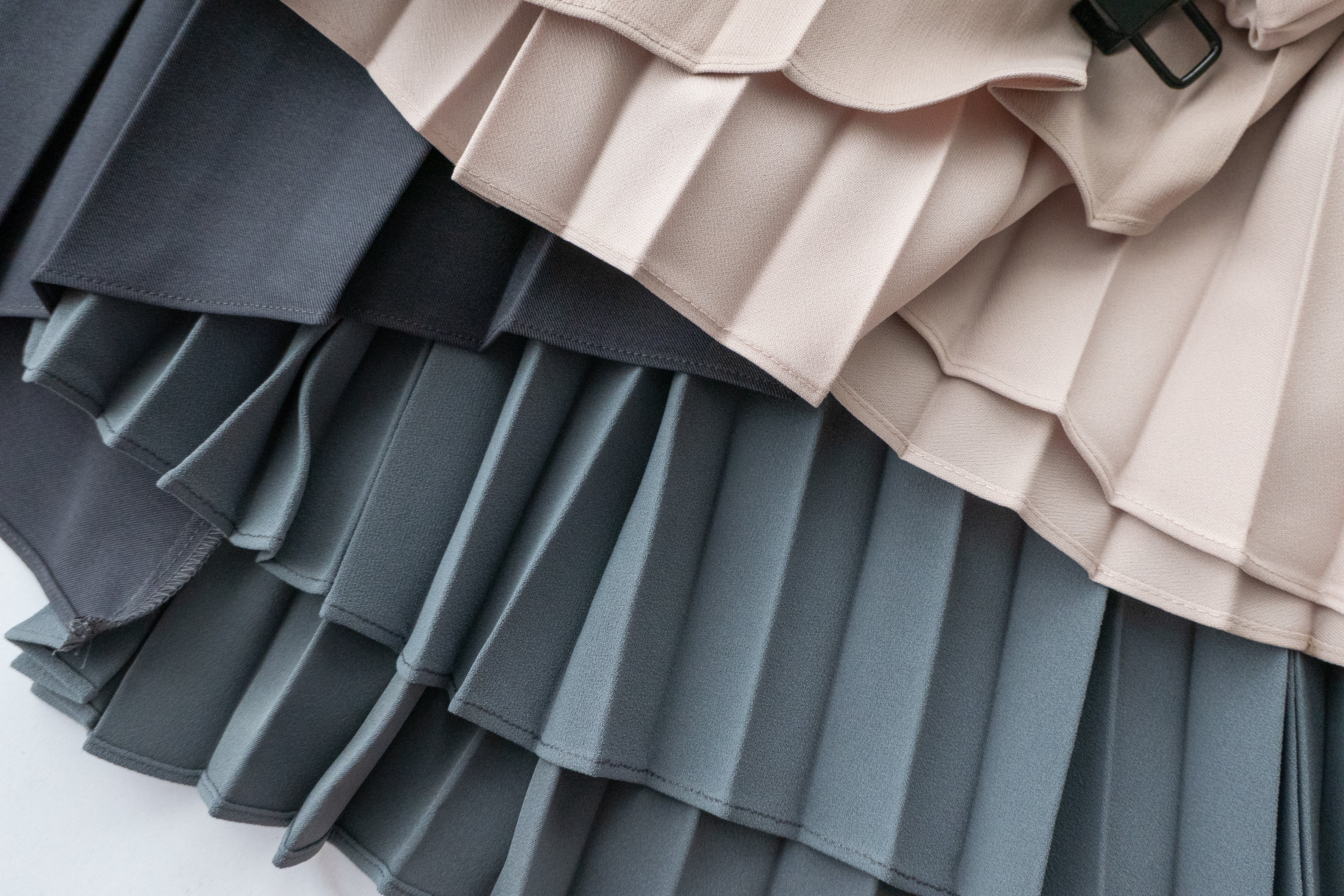 Spliced Pleated 雙色拼百褶口袋半身裙, Skirt/ SK8657 (深淺杏 Beige sold out)