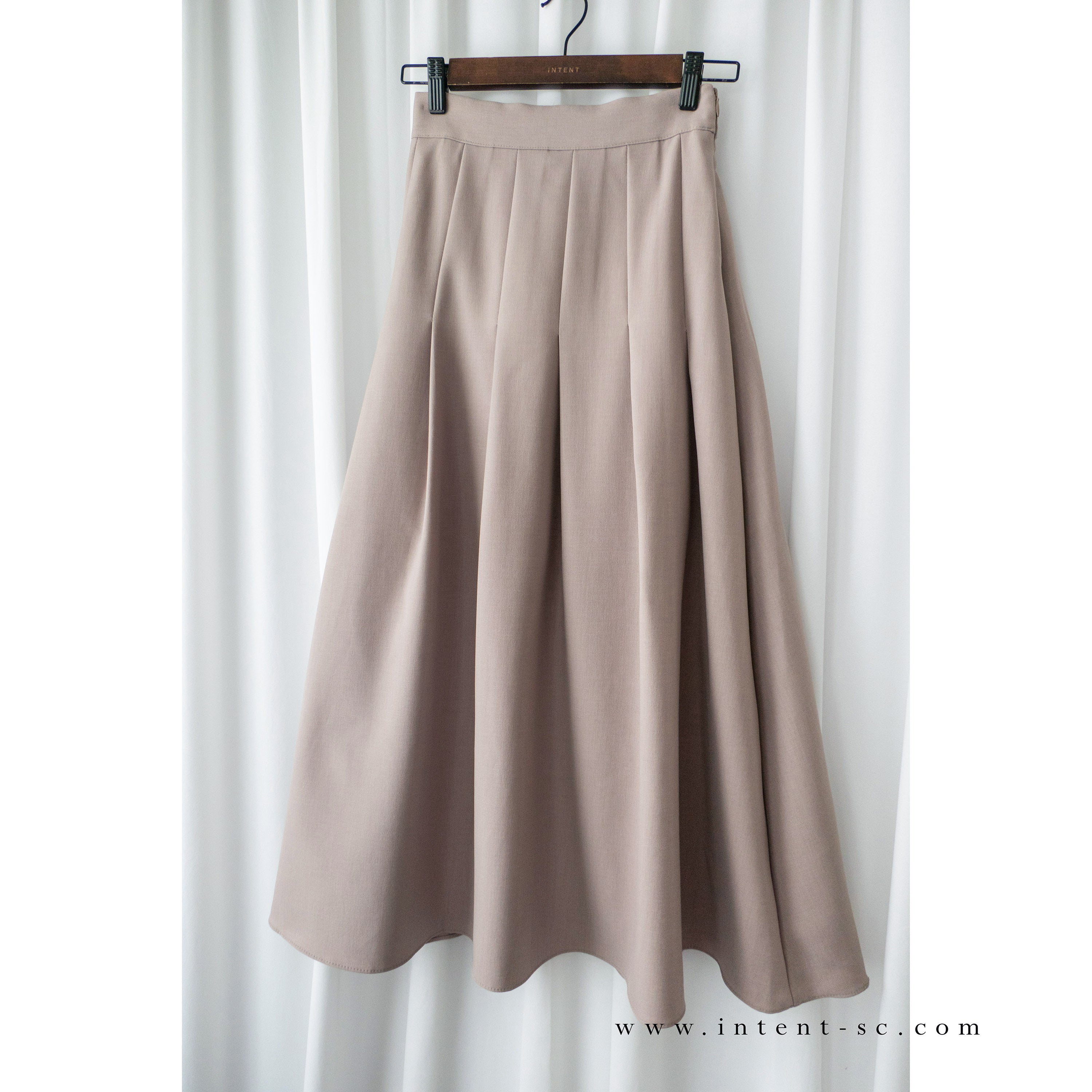 Bottom Pleated 奶茶杏顯瘦下百褶傘形, Skirt/ SK8654