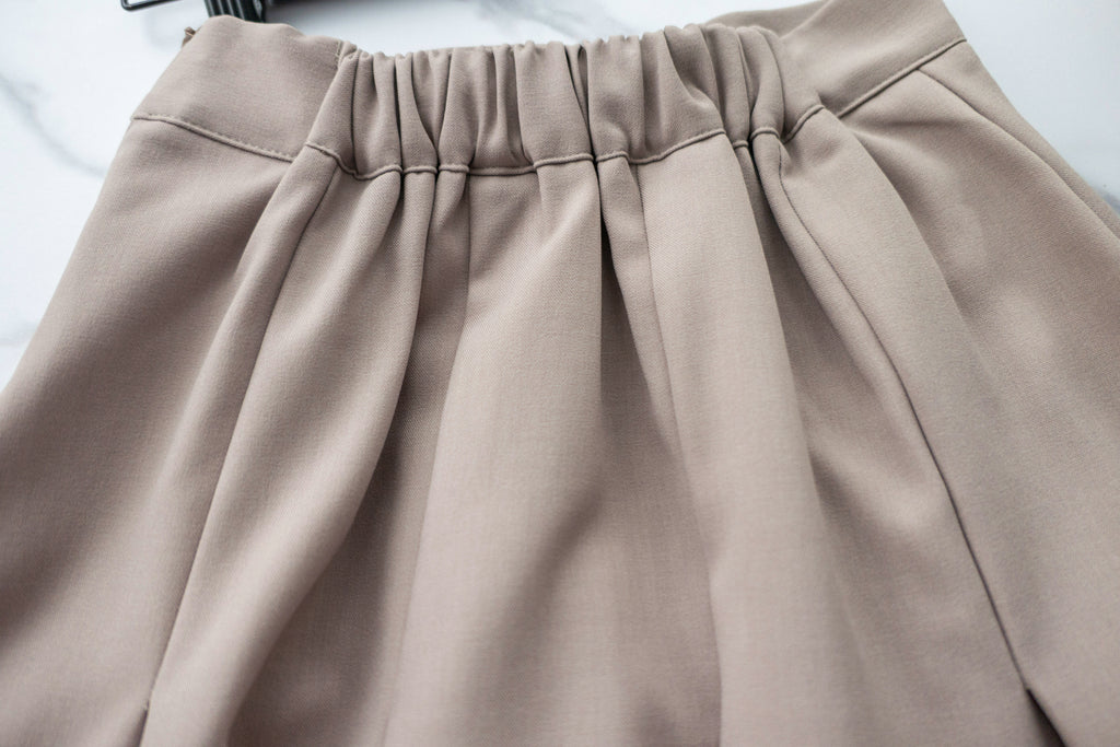 Bottom Pleated 奶茶杏顯瘦下百褶傘形, Skirt/ SK8654