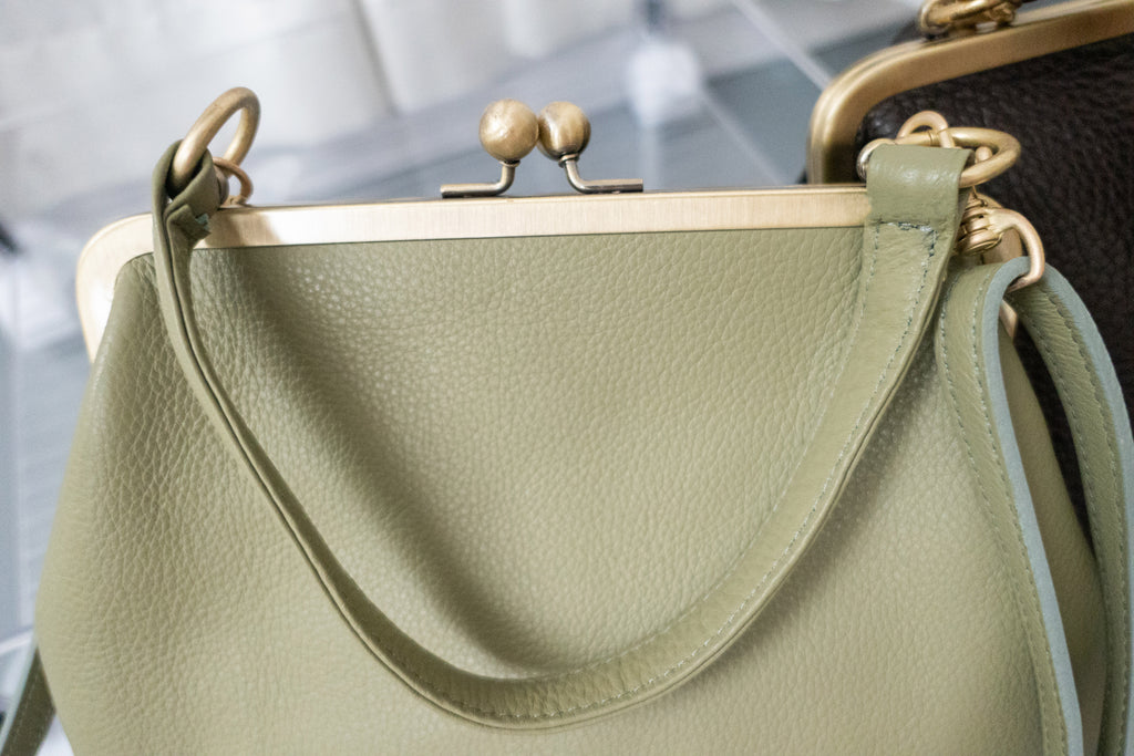 大容量真皮口金包, Bag/ BG8087 (brown sold out)