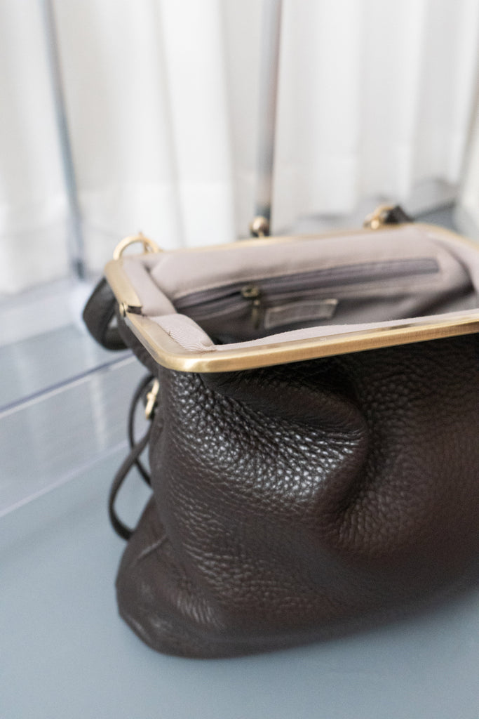大容量真皮口金包, Bag/ BG8087 (brown sold out)