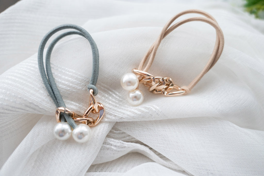 Chain Pearl, Bracelet & Hairband/ HA8115 (Beige sold out)