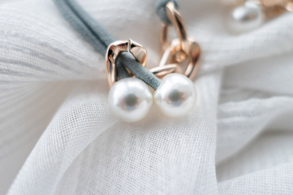 Chain Pearl, Bracelet & Hairband/ HA8115 (Beige sold out)