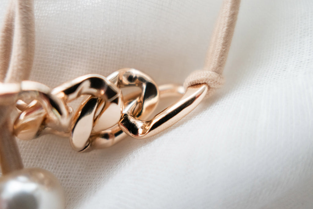 Chain Pearl, Bracelet & Hairband/ HA8115 (Beige sold out)