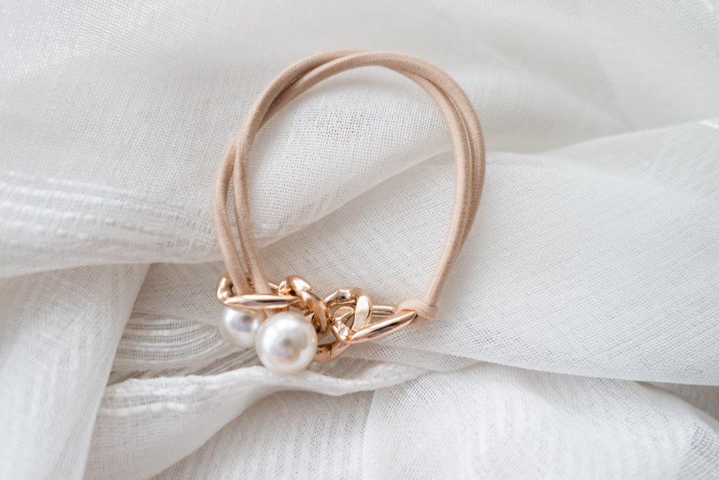 Chain Pearl, Bracelet & Hairband/ HA8115 (Beige sold out)
