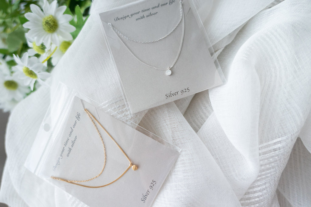 Silver-made minimal double loop, Necklace/ NL8145