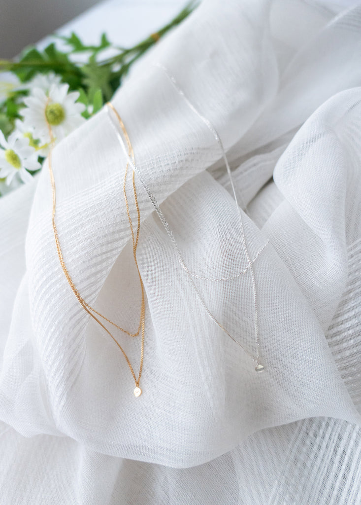 Silver-made minimal double loop, Necklace/ NL8145