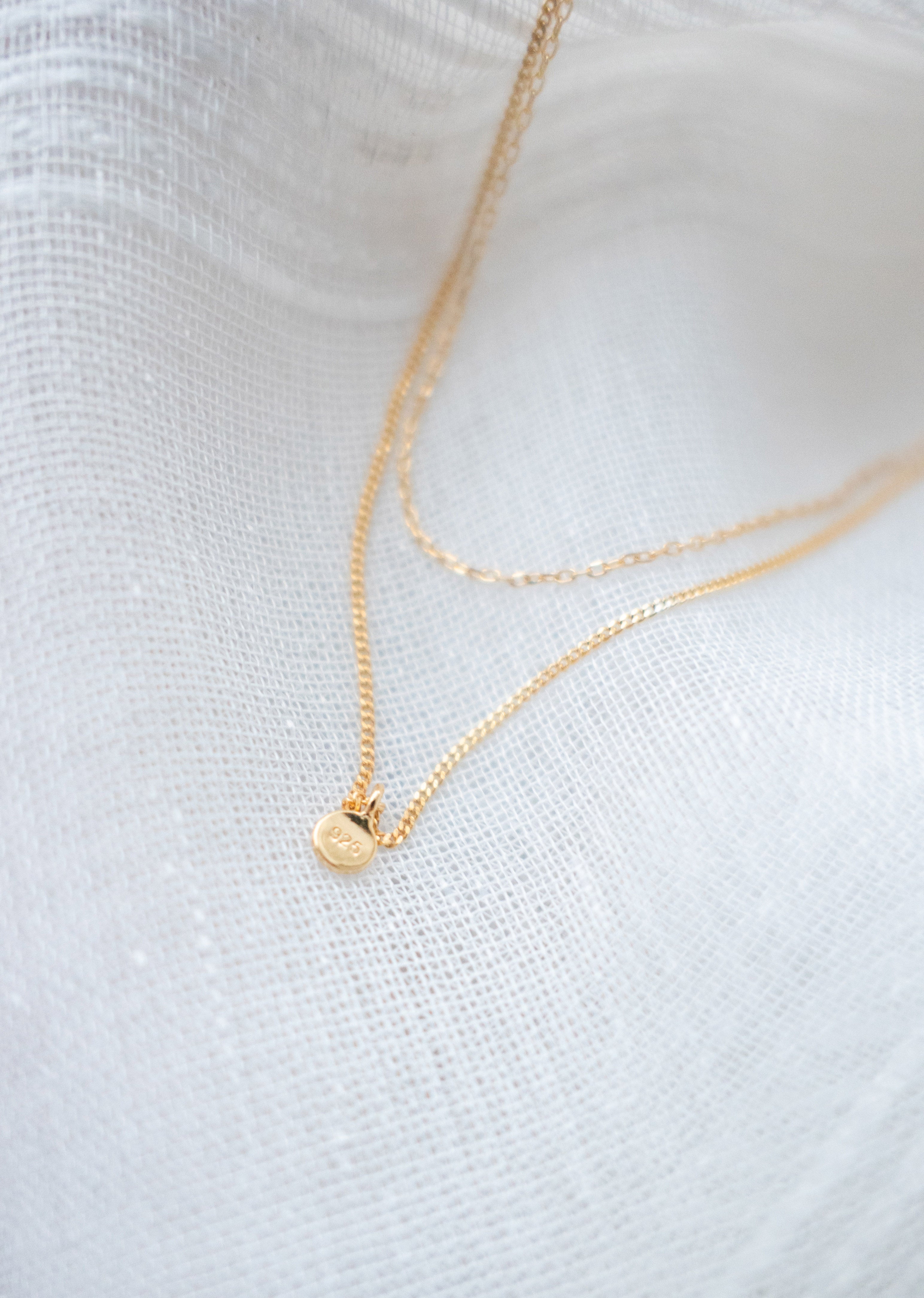 Silver-made minimal double loop, Necklace/ NL8145