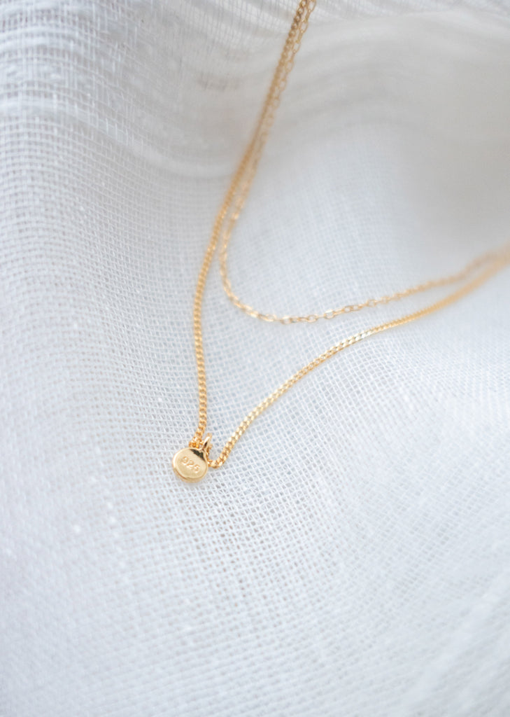 Silver-made minimal double loop, Necklace/ NL8145