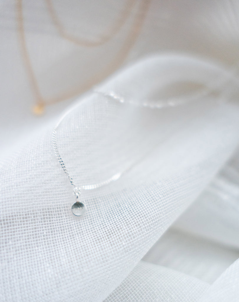Silver-made minimal double loop, Necklace/ NL8145