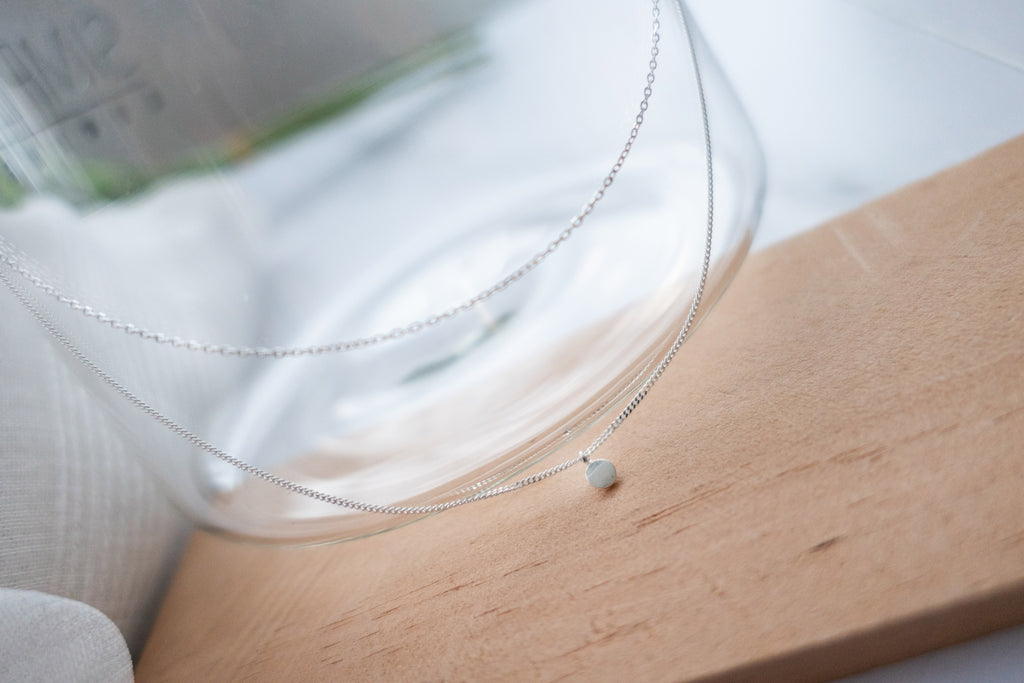 Silver-made minimal double loop, Necklace/ NL8145