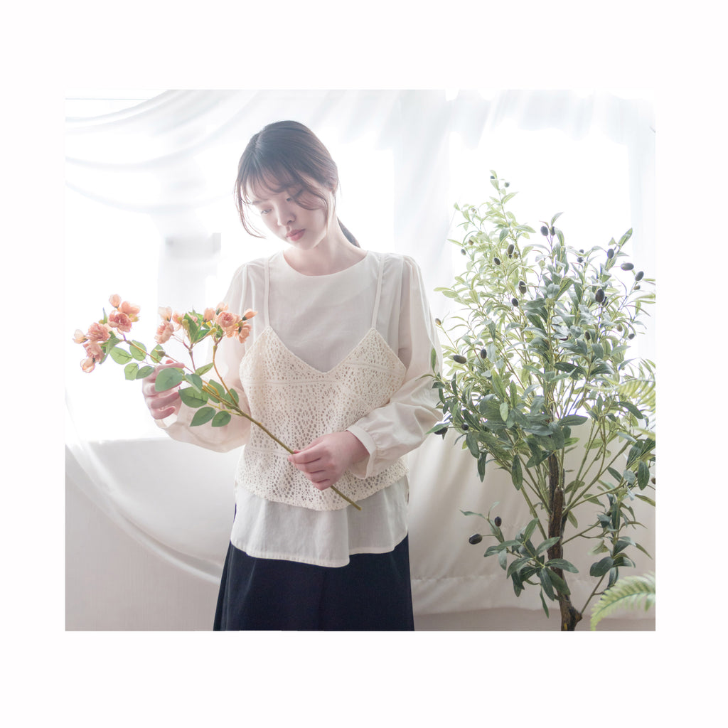 Lace Vest 細緻通花背心假兩件, Blouse/ BU8880