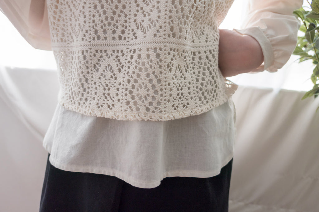 Lace Vest 細緻通花背心假兩件, Blouse/ BU8880
