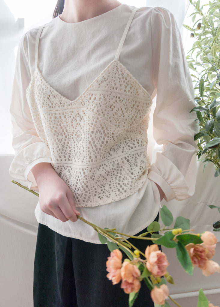 Lace Vest 細緻通花背心假兩件, Blouse/ BU8880