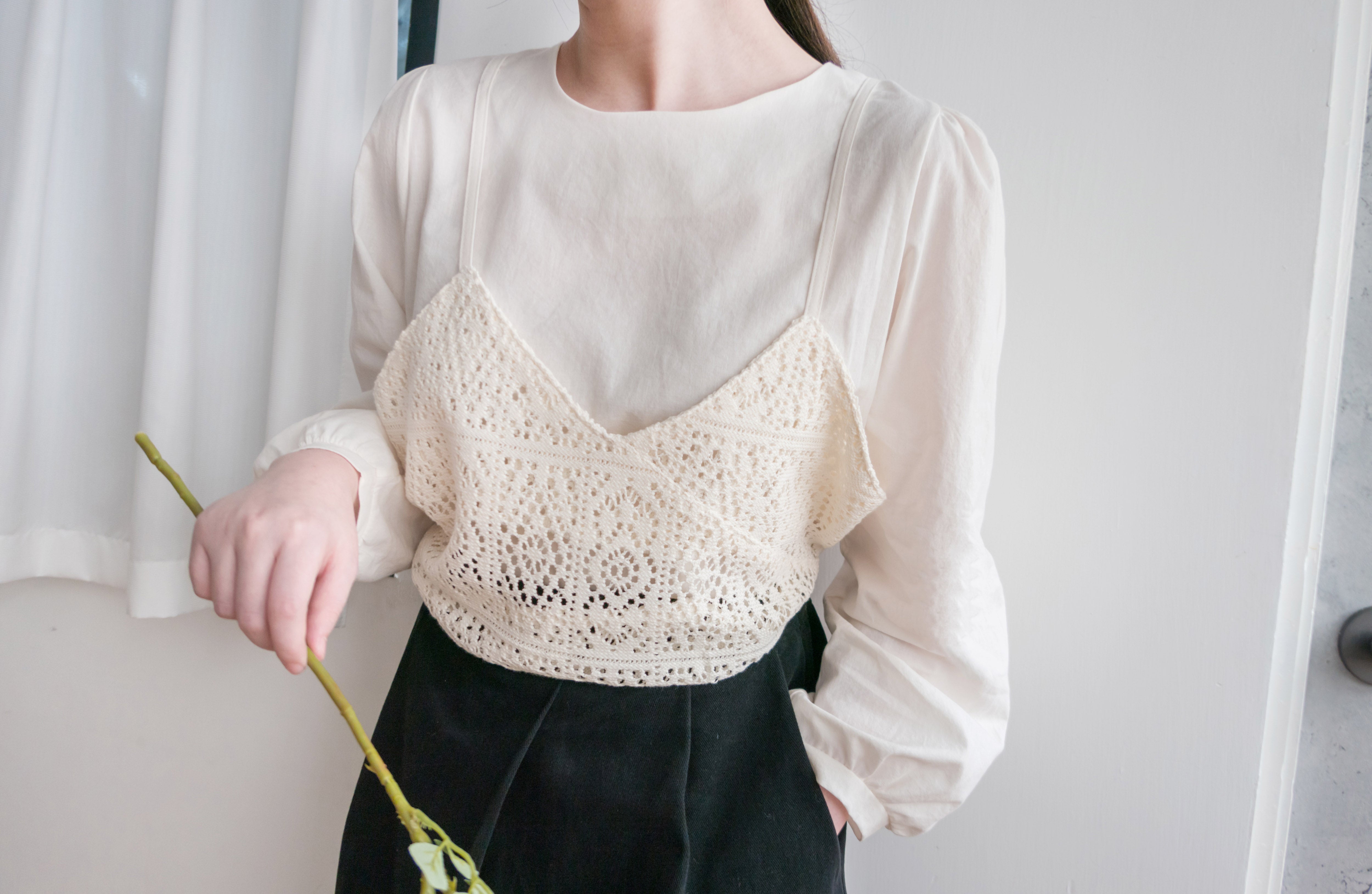 Lace Vest 細緻通花背心假兩件, Blouse/ BU8880