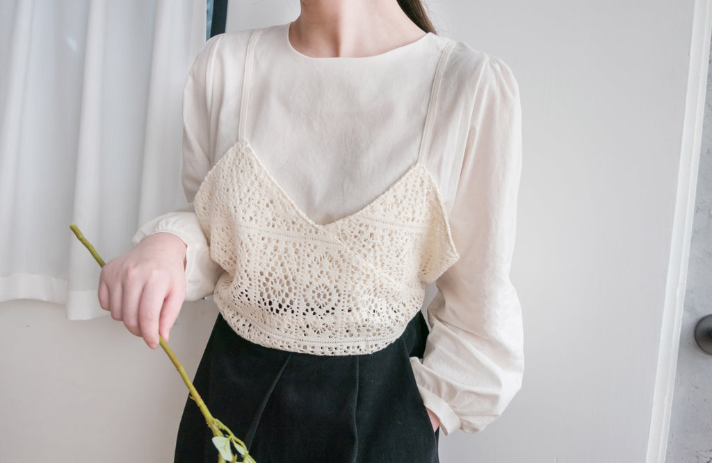 Lace Vest 細緻通花背心假兩件, Blouse/ BU8880