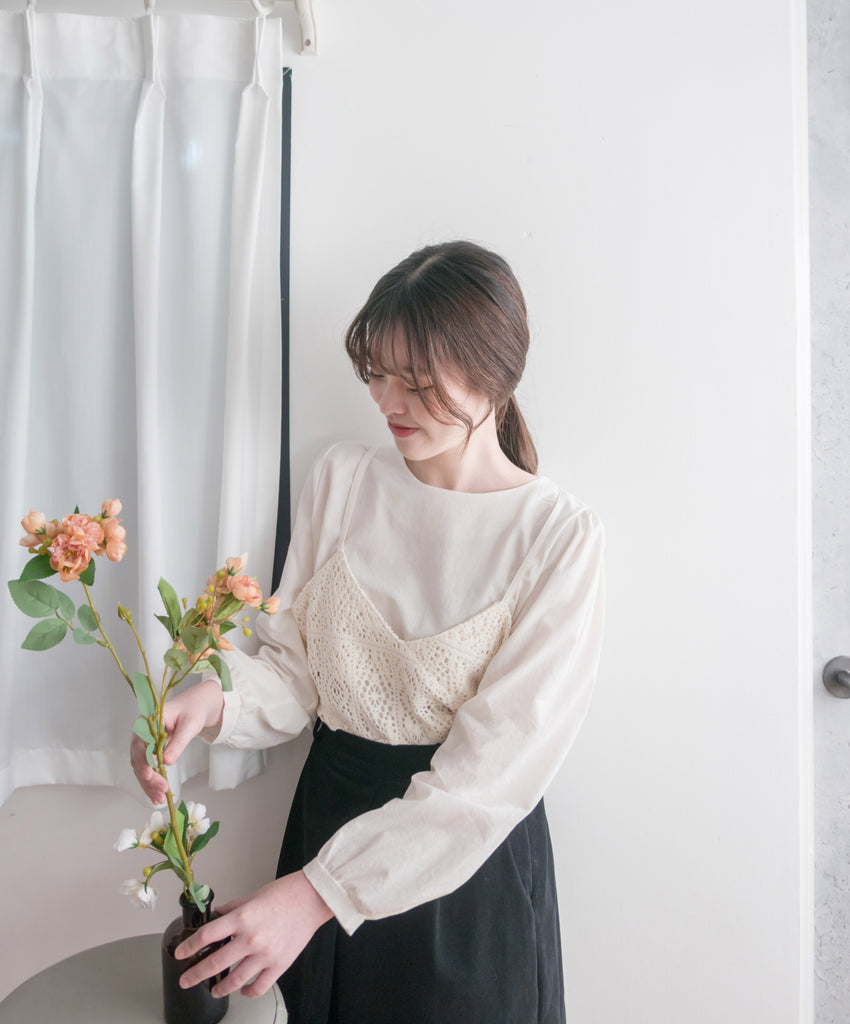 Lace Vest 細緻通花背心假兩件, Blouse/ BU8880