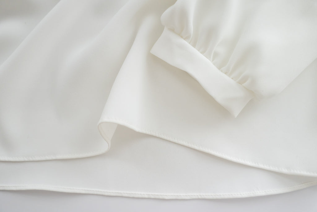 Side Scarf 簡約側蝴蝶領帶, Blouse/ BU8870 (white sold out)
