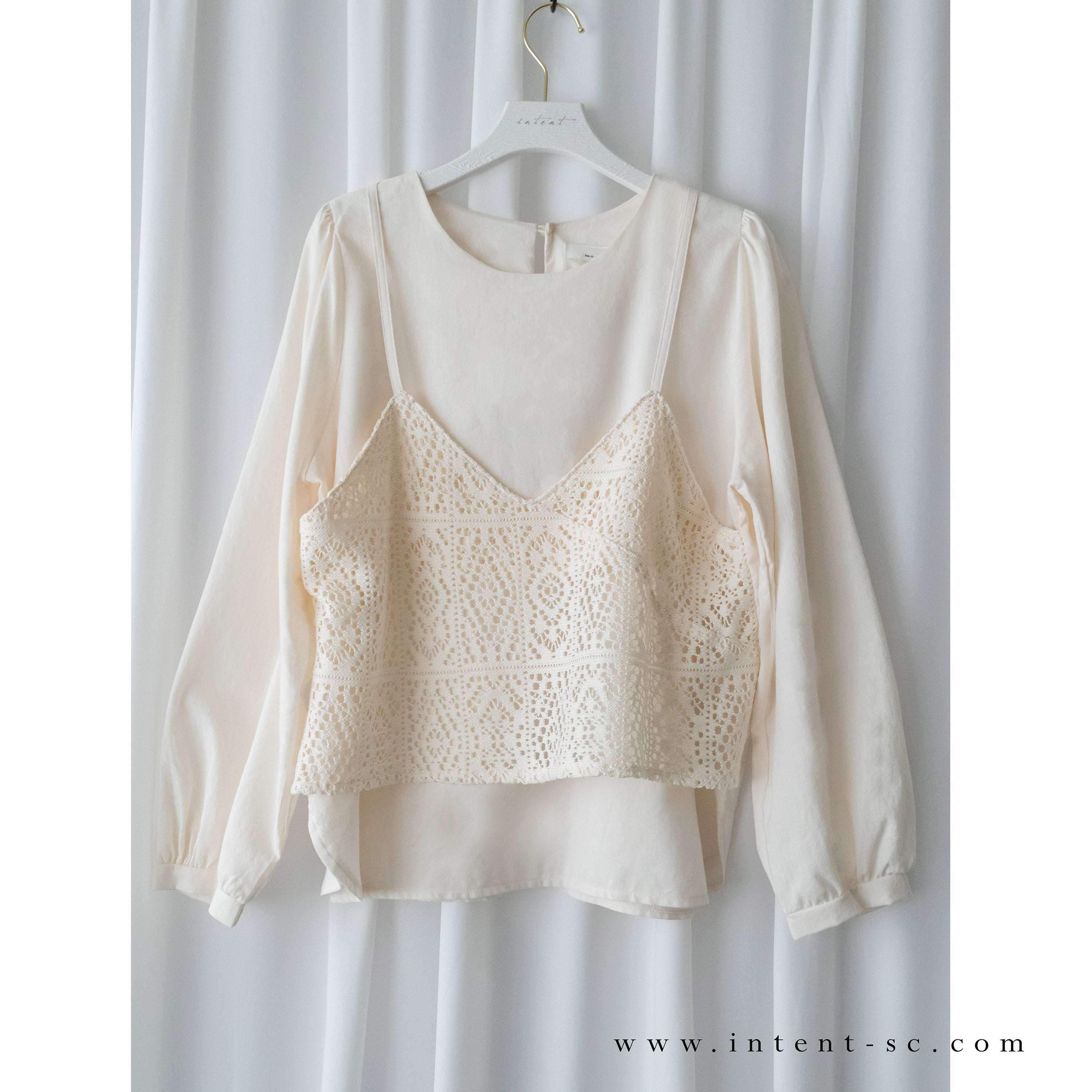 Lace Vest 細緻通花背心假兩件, Blouse/ BU8880