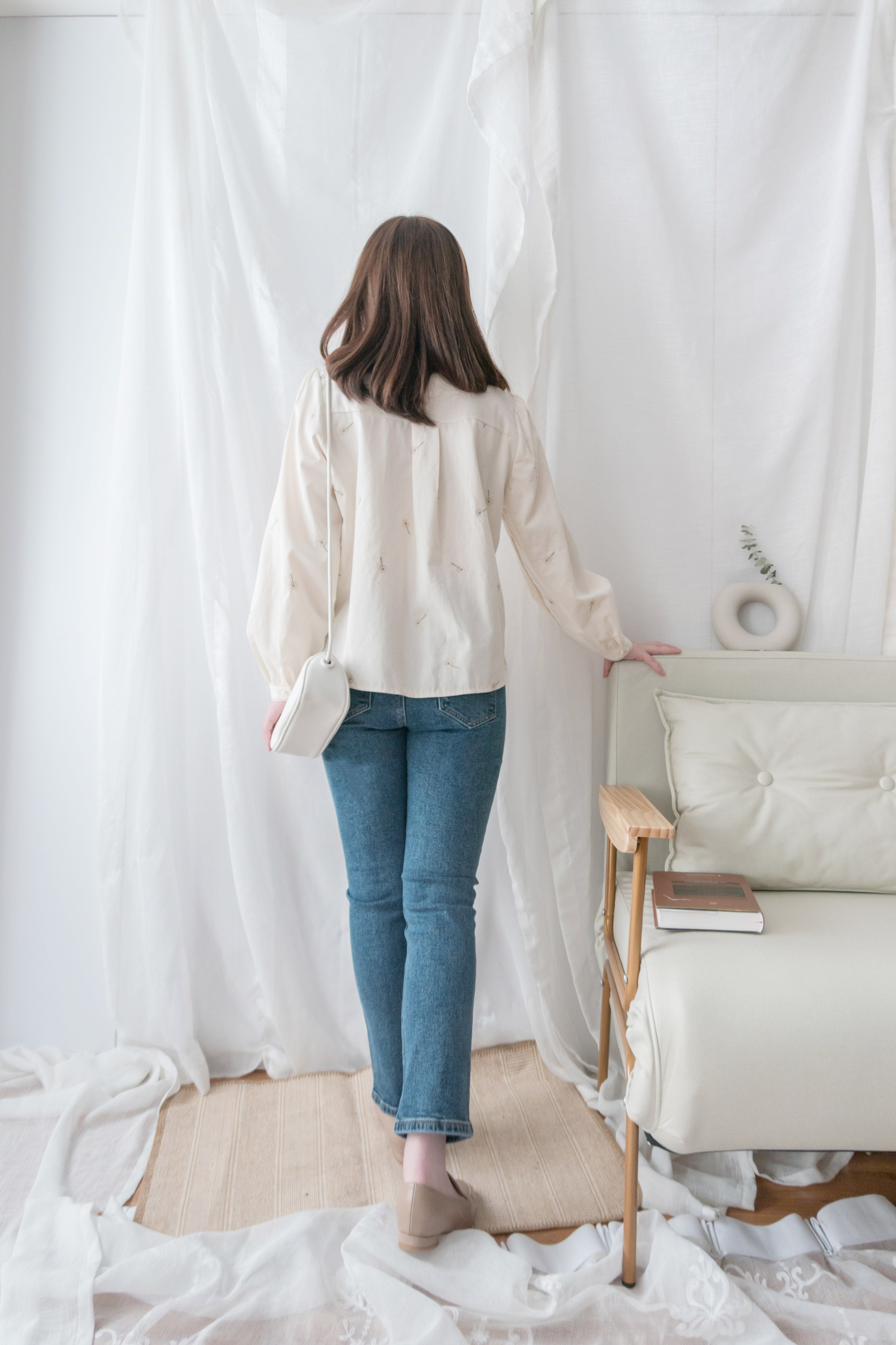 Rosegold Button 全條彈性玫瑰金鈕扣修身直腳, Jeans/ PT8365