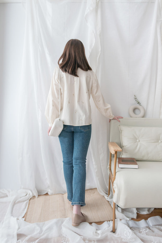Rosegold Button 全條彈性玫瑰金鈕扣修身直腳, Jeans/ PT8365