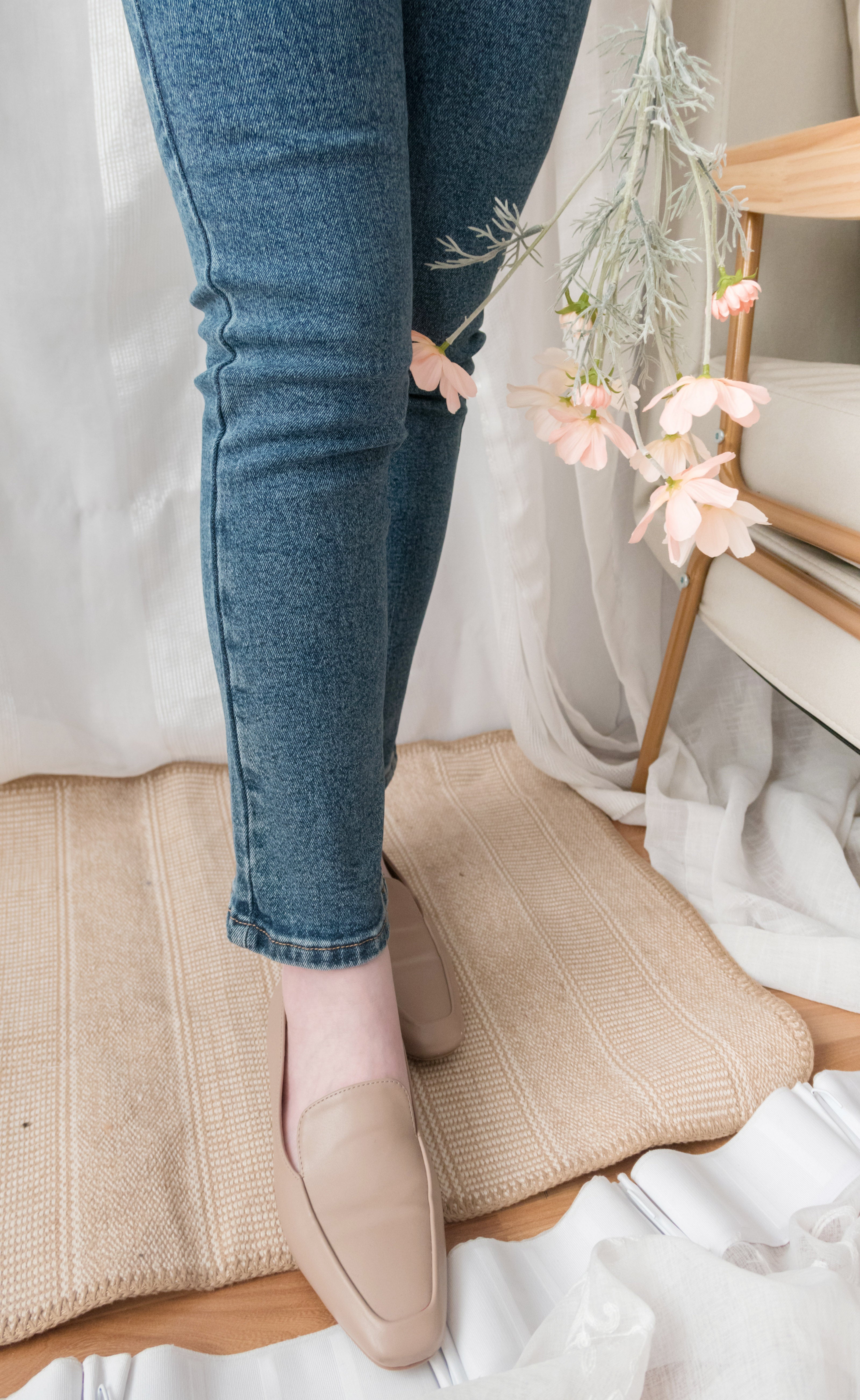 Rosegold Button 全條彈性玫瑰金鈕扣修身直腳, Jeans/ PT8365