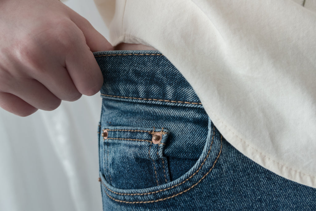 Rosegold Button 全條彈性玫瑰金鈕扣修身直腳, Jeans/ PT8365