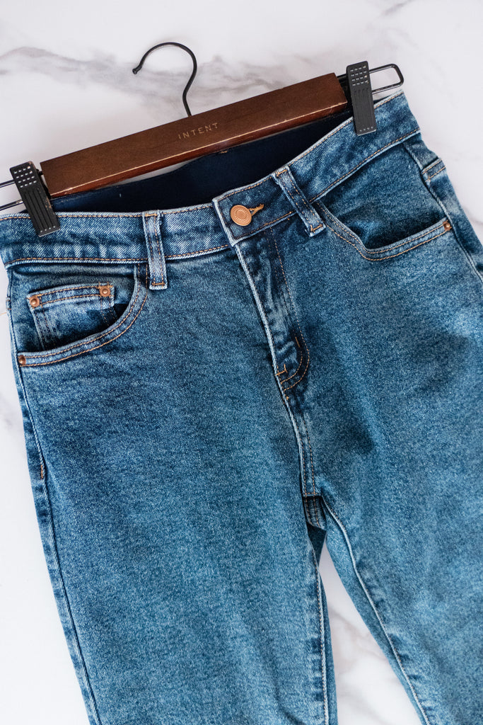 Rosegold Button 全條彈性玫瑰金鈕扣修身直腳, Jeans/ PT8365