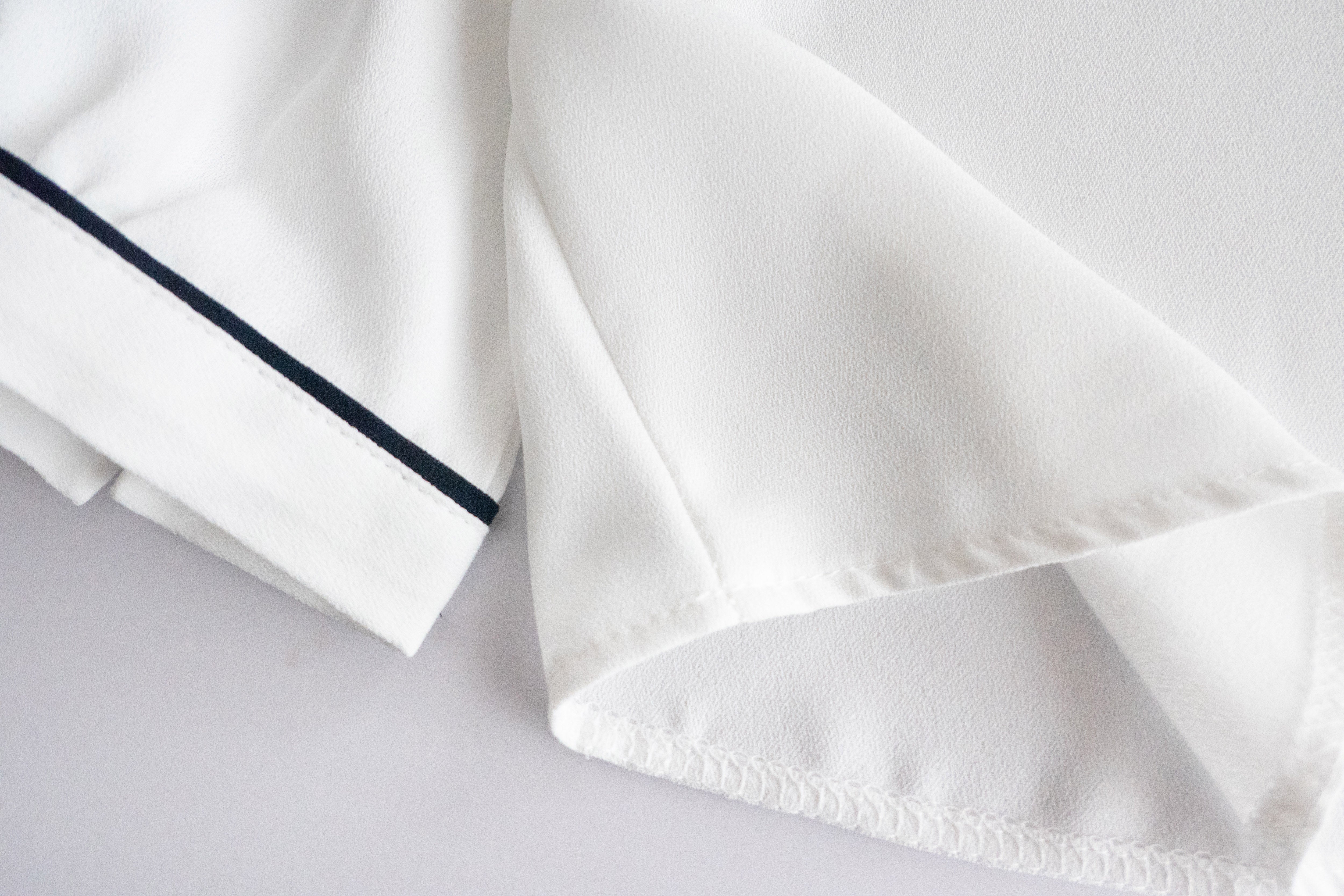 Ruffle Collar 氣質雪紡線條花邊珍珠領口, Blouse/ BU8885 (navy sold out)