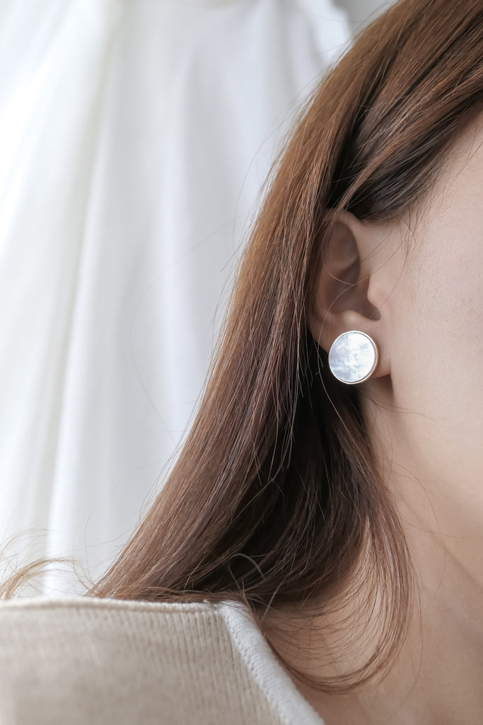 Round Shell Stone, Earrings/ ER8285