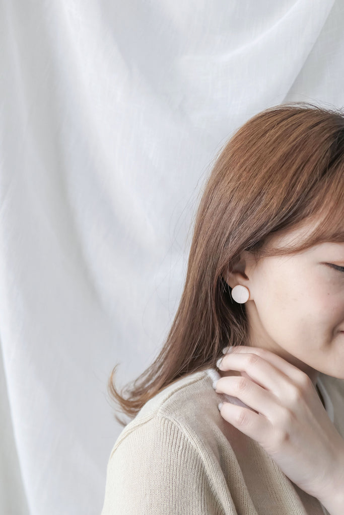Round Shell Stone, Earrings/ ER8285
